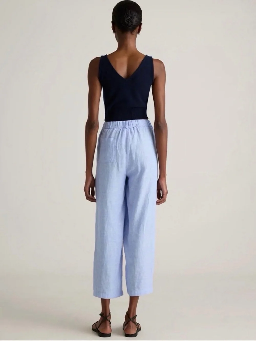 Quince 100% European Linen Pull On Pants in French Blue